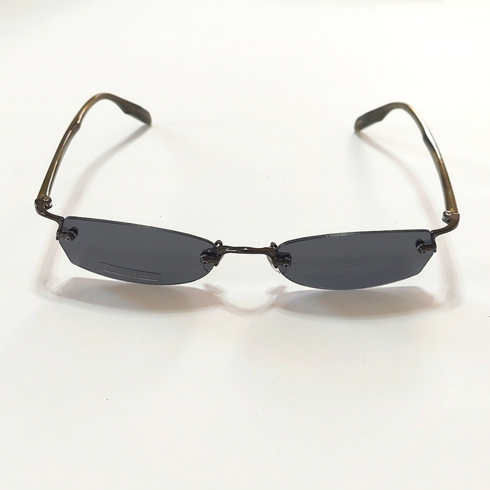 Takeo Kikuchi Unisex Dark Grey Polarized Multi Sided Lenses Olive Arm Sunglasses
